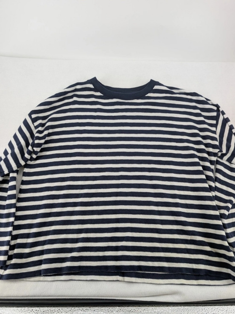 Madewell Easy Stripe Long Sleeve Top Blue & White Small